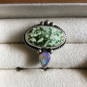 Turquoise and Opal ring by Eliza Sloane Jewelry